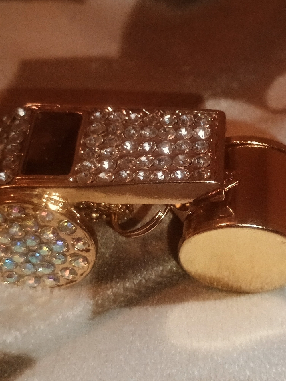 Bling Gold-Tone Crystal Whistle 📣🛎️